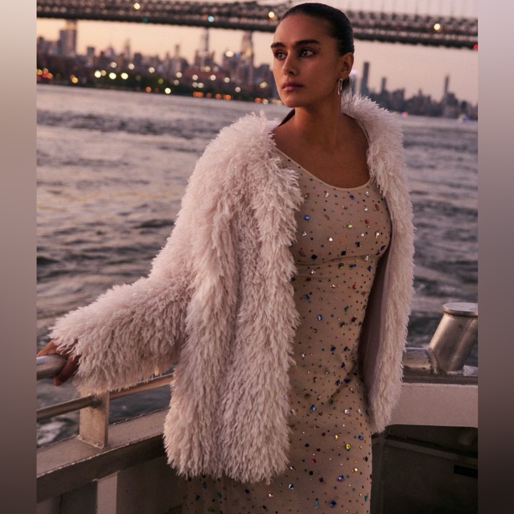 Anthropologie Let Me Be Bejeweled Mesh Maxi Dress